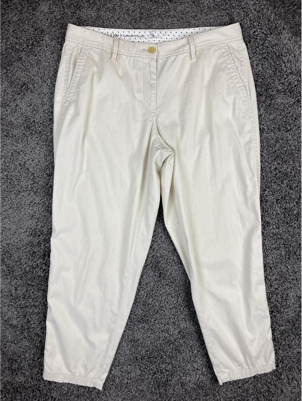Talbots Girlfriend Chino Pants Womens Tan Beige Stretch Tapered Casual Sz 10P
